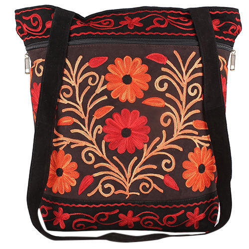 Leather Black Kashmiri Handmade Embroidery Hap Small Purse at Rs 270/piece  in Hyderabad
